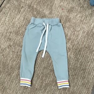 Olive + Scout Unisex Toddler Jogger Pants Blue Solid 2T Cotton Drawstring